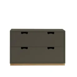 Commode Snö A2, taupe, support en chêne