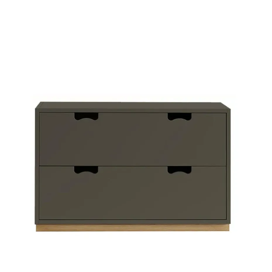 Commode Snö A2, taupe, support en chêne
