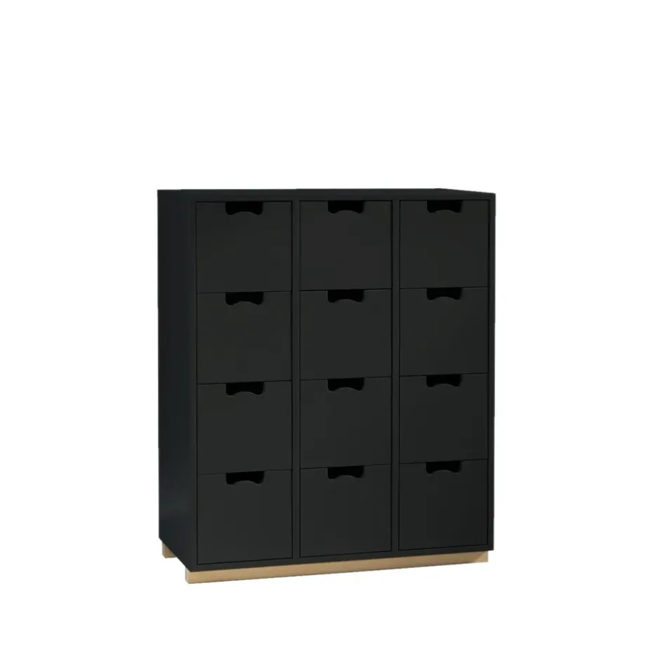 Commode Snö B, char grey, support en bouleau