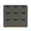 Commode Snö B3, green khaki, support en chêne