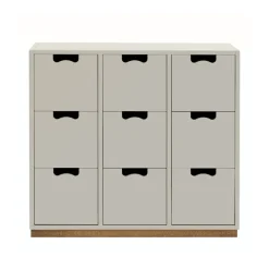 Commode Snö B3, light grey, support en chêne