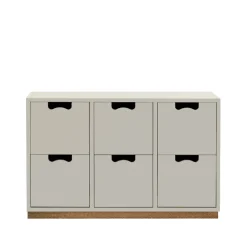 Commode Snö B2, light grey, support en chêne