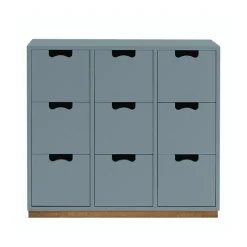 Commode Snö B3, nordic blue, support en chêne