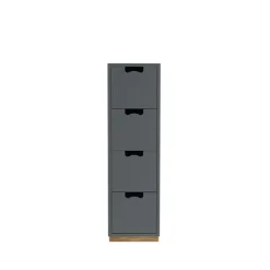 Commode Snö J4, storm grey, base en chêne