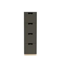 Commode Snö J4, taupe, base en bouleau
