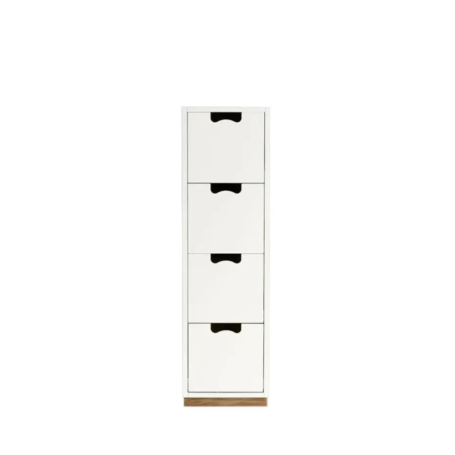 Commode Snö J4, white, bas en chêne