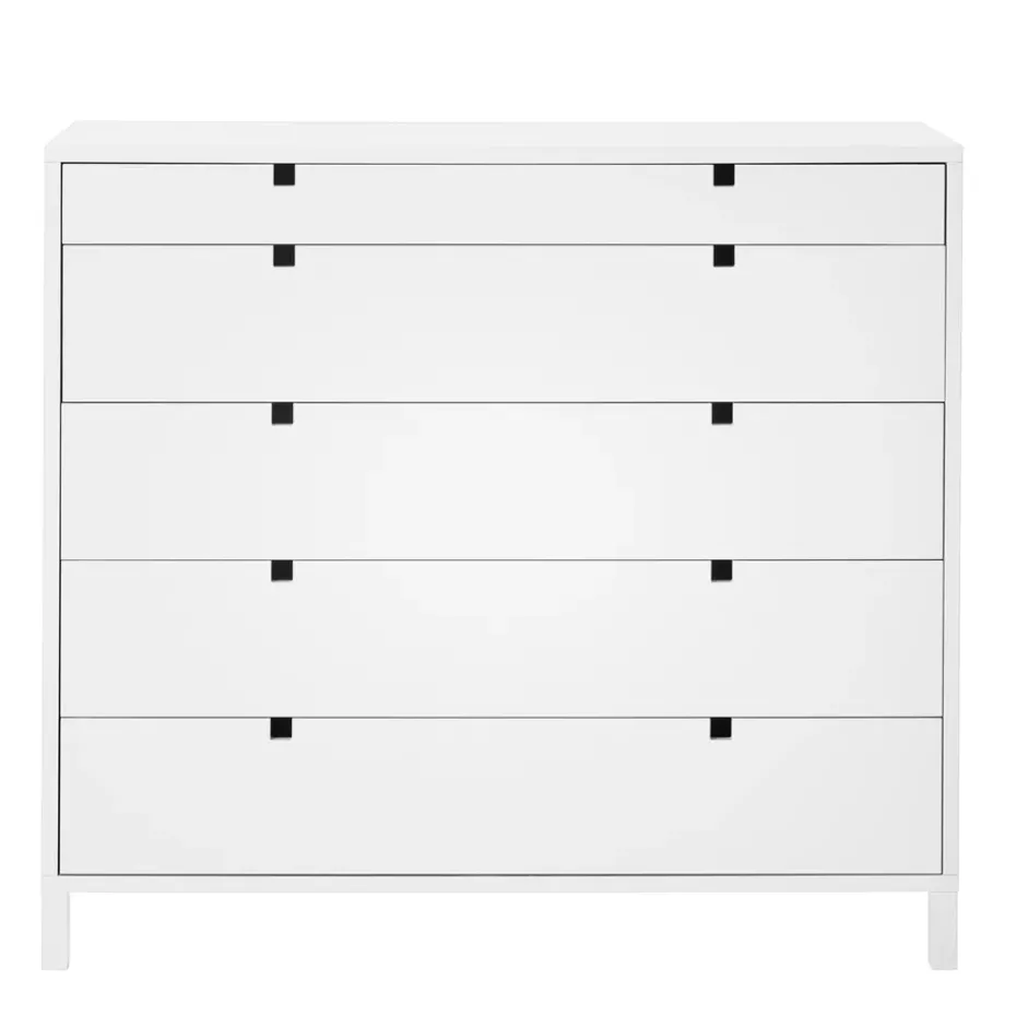 Commode Square 5 tiroirs, Blanc
