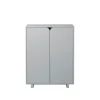 Commode Vidja, laqué gris, bas, portes pleines