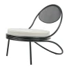 Copacabana Outdoor Lounge Chair assise rembourrée, Leslie stripe limonta 020 - supports noirs