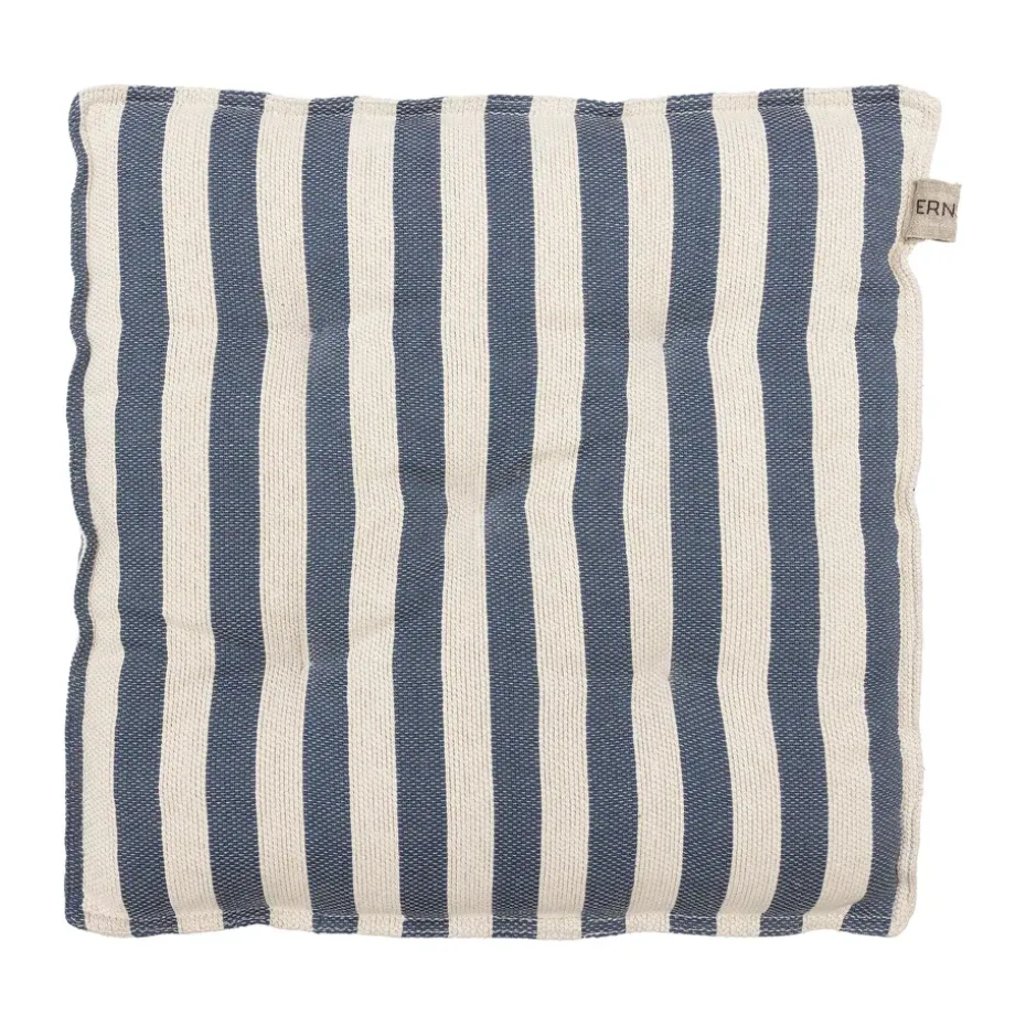 Coussin de chaise Ernst 45x45 cm, Blanc-bleu