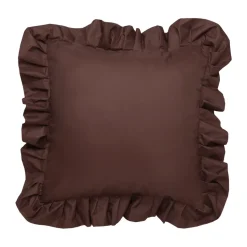 Coussin Garden Glory Outdoor avec volants 45x45 cm, Marron