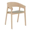 Cover Armchair chaise à accoudoirs avec assise en cuir, Refine leather stone-oak