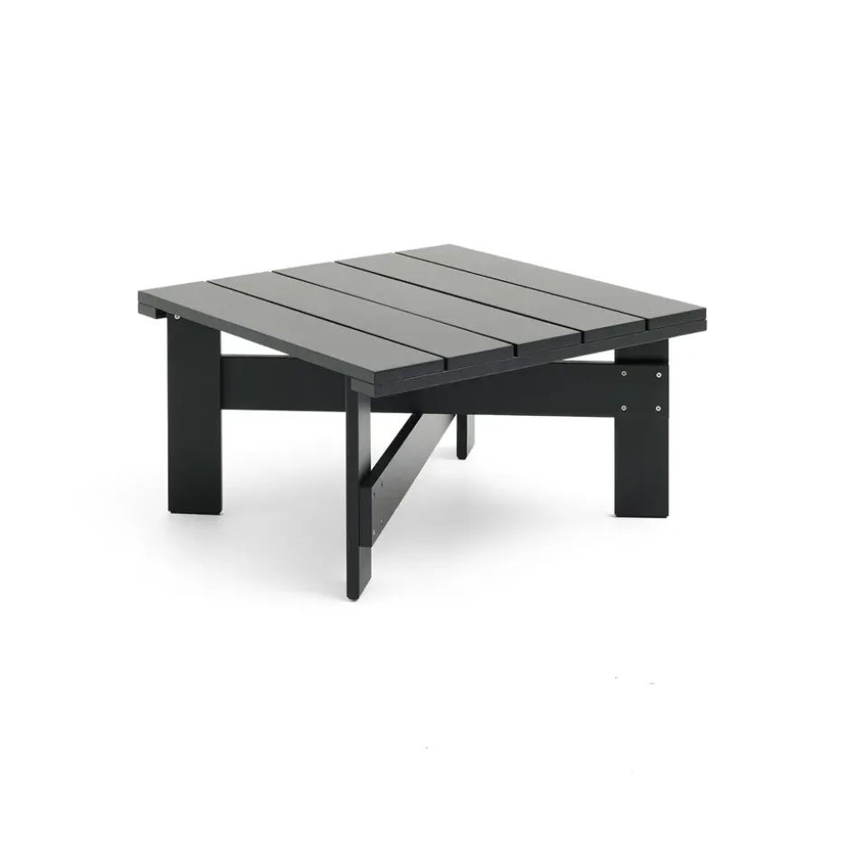 Crate Low Table 75,5x75,5 cm pin laqué, Black