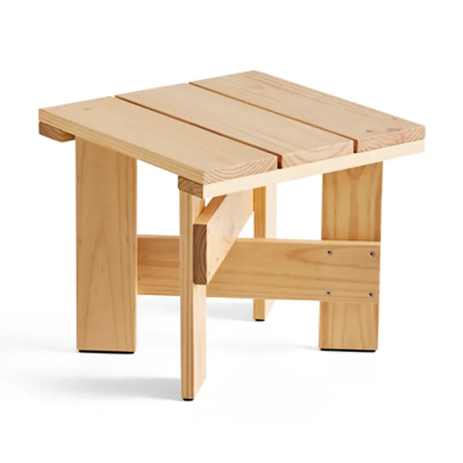 Crate Low Table 45x45x40 cm pin laqué, Water-based lacquered pinewood