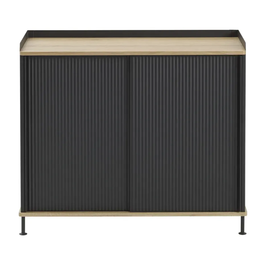 Enfold Sideboard 100x45x85 cm, Laquered oak-anthracite black