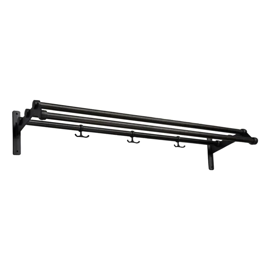 Etagère à chapeaux Nostalgi 291 100 cm, Chêne peint noir-noir