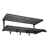 Etagère à chapeaux Tamburin 60 cm, Chêne peint noir-noir