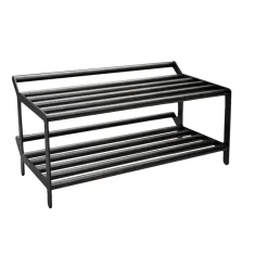 Etagère à chaussures Tamburin 60 cm, Chêne peint noir-noir