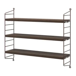 Etagère murale String Pocket, Chêne foncé - brun foncé