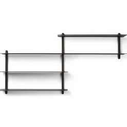 Etagère Nivo B, Frêne peint noir-noir