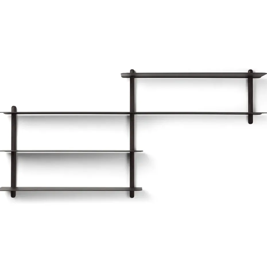 Etagère Nivo B, Frêne peint noir-noir