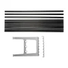 Extension de banc Nostalgi 100 cm, Chêne teinté en noir-aluminium