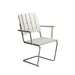 Fauteuil A2, Chêne laqué blanc - structure en acier avec galvanisation à chaud