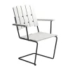 Fauteuil A2, Laque blanche chêne-noir