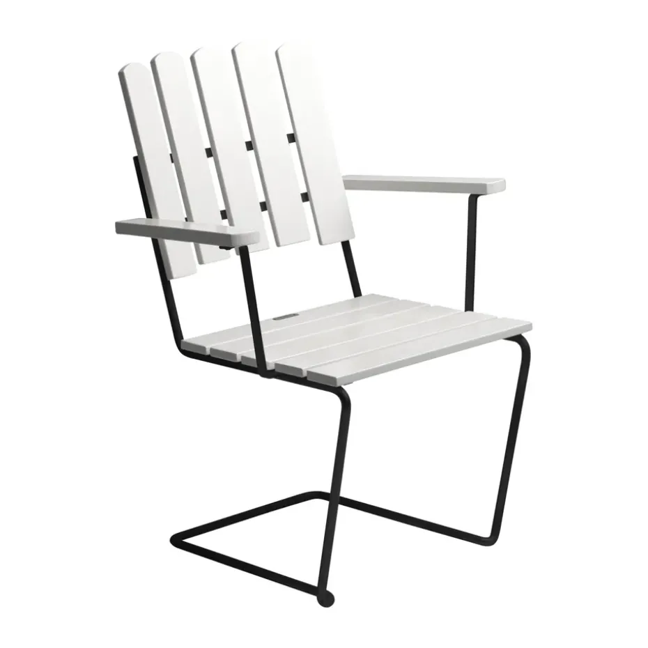 Fauteuil A2, Laque blanche chêne-noir
