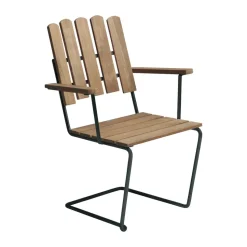 Fauteuil A2, Teck non traité-noir