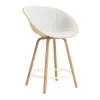 Fauteuil avec accoudoirs Mat Bar Armchair habillé sur le devant 65 cm, Hallingdal 110-hemp-beech-cream steel