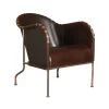 Fauteuil Bruno, Cuir pleine fleur 9208 brun cigare-piètement cuivré