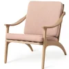 Fauteuil chêne huilé blanc Lean Back Canvas, Pale rose