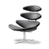 Fauteuil Corona, Cuir omni 301-piètement chrome
