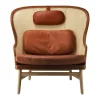Fauteuil Dandy, Chêne naturel - cuir Tärnsjö cognac