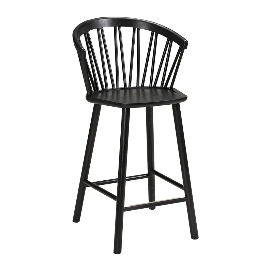 Fauteuil de bar ZigZag 63 cm, Lasuré noir