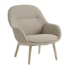 Fauteuil Fiber Lounge avec pieds en chêne, Ecriture 240-grey