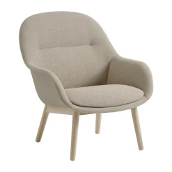 Fauteuil Fiber Lounge avec pieds en chêne, Ecriture 240-grey