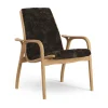 Fauteuil Laminett chêne huilé/peau de mouton, Espresso (marron)