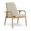 Fauteuil Laminett chêne huilé/peau de mouton, Moonlight (beige)