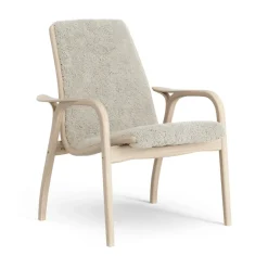 Fauteuil Laminett chêne pigmenté blanc/peau de mouton, Moonlight (beige)