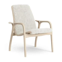 Fauteuil Laminett chêne pigmenté blanc/peau de mouton, Offwhite (blanc)