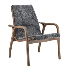 Fauteuil Laminett chêne/peau de mouton Special Edition , Rubio Monocoat Chocolate-Charcoal