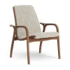Fauteuil Laminett noyer huilé/peau de mouton, Moonlight (beige)