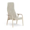 Fauteuil Lamino chêne pigmenté blanc/peau de mouton, Moonlight (beige)