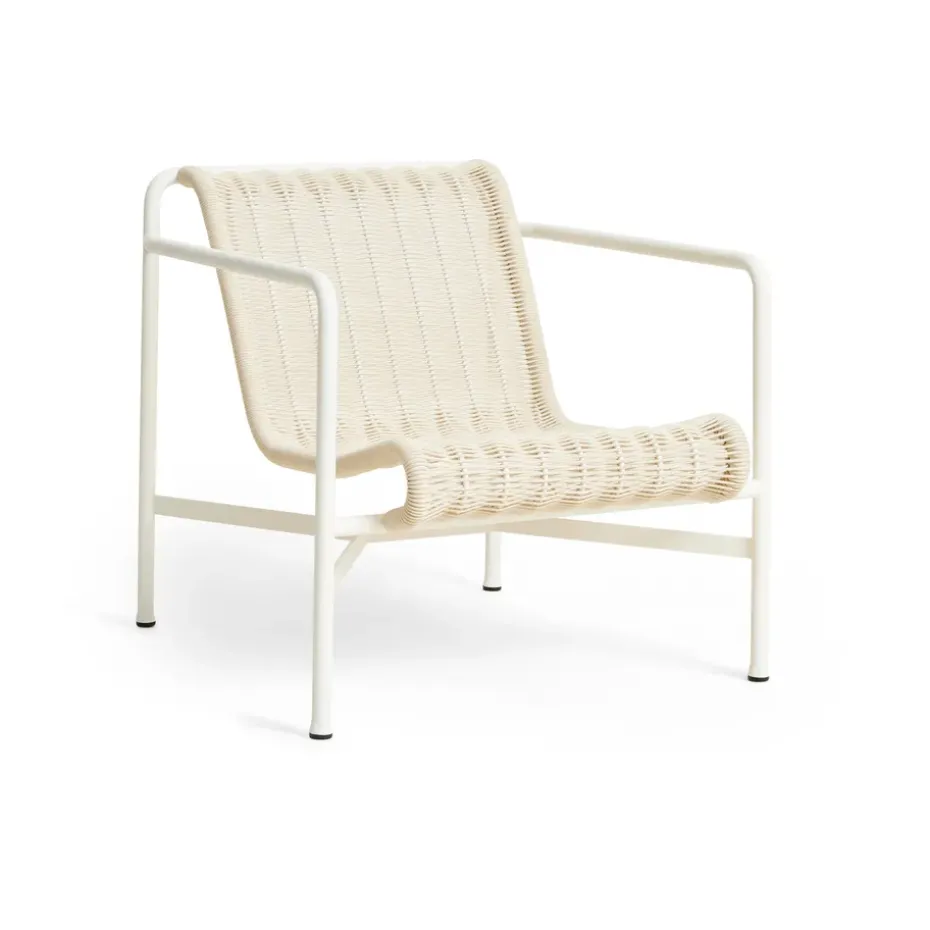 Fauteuil lounge bas Palissade Cord, Cream white