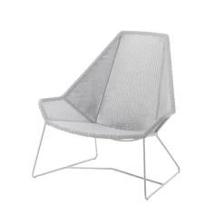 Fauteuil lounge Breeze weave haut dossier, White grey