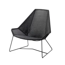 Fauteuil lounge Breeze weave haut dossier, Black