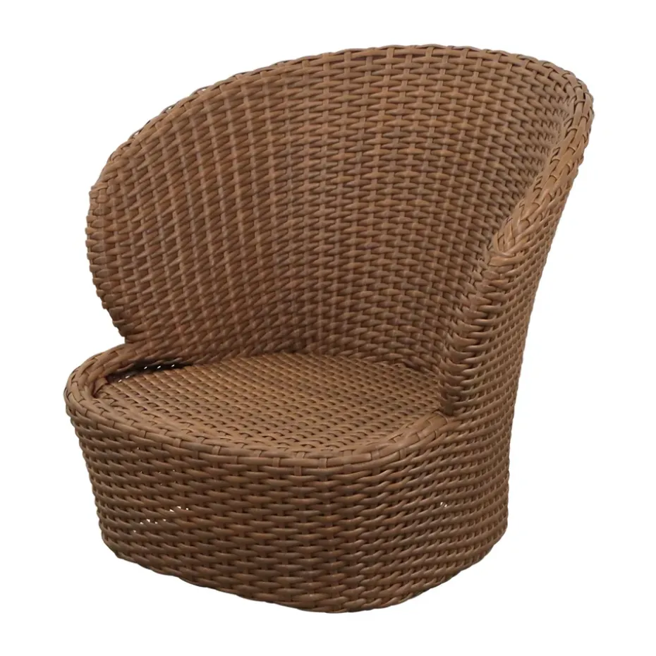 Fauteuil lounge Coast swivel, Umber brown (Flat Weave)