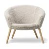 Fauteuil lounge Ditzel peau de mouton, Moonlight-chêne